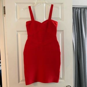 Red bandage bodycon dress